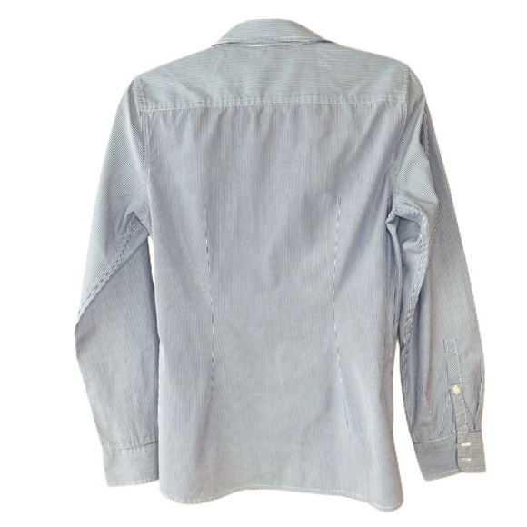 GAP | Fitted Oxford Blue Pinstripe Women’s Button Down Shirt - Picture 2 of 7